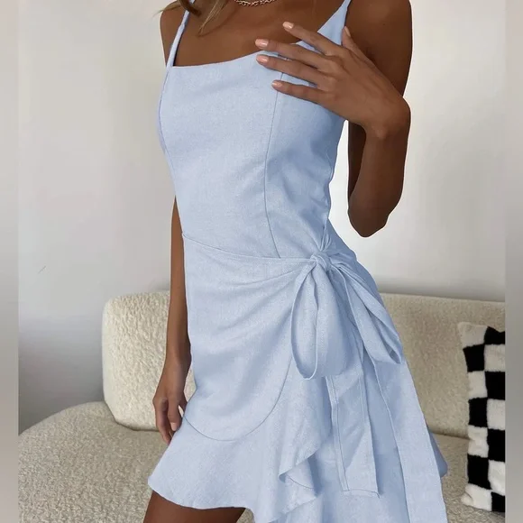 open lace back dress Straplie Mini Dress | White | Womens